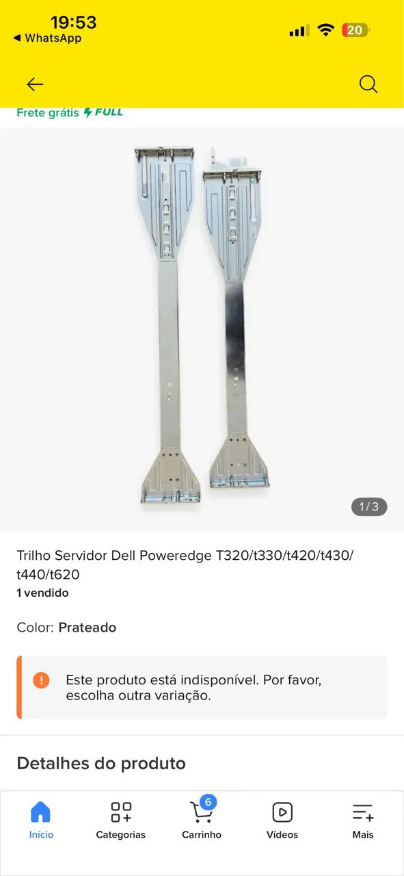 Trilho servidor Dell 