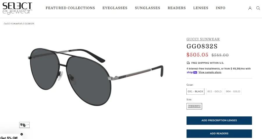 Óculos Aviador Gucci Original Importado - Foto 2