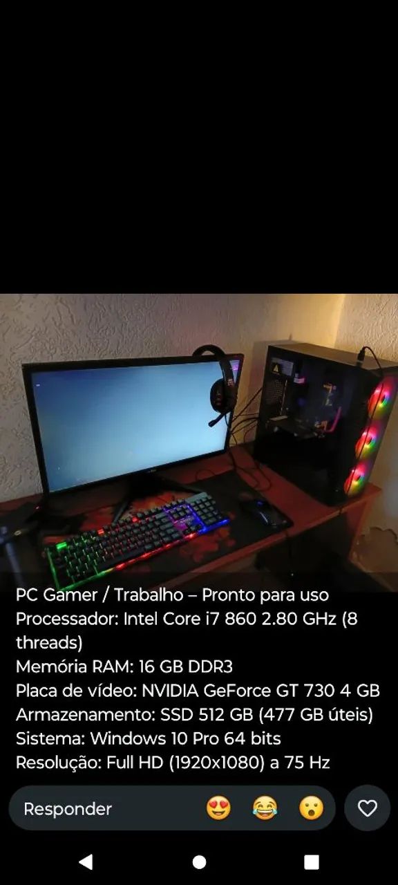 Pc gamer/trabalho 