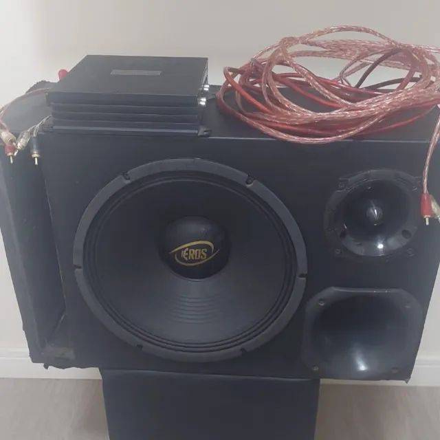 Caixa trio com amplificador e cabos - Foto 3