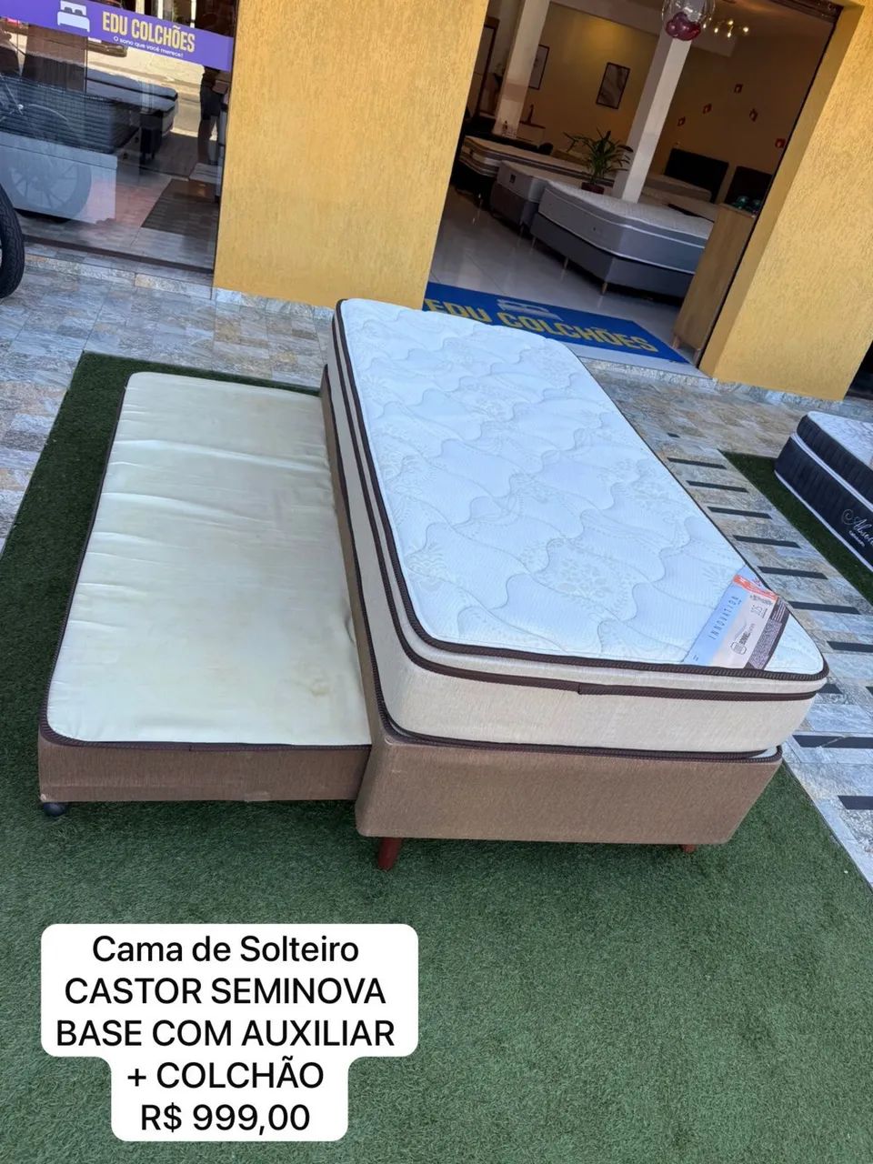 Cama de Solteiro com bicama auxiliar Castor - Entrego! 