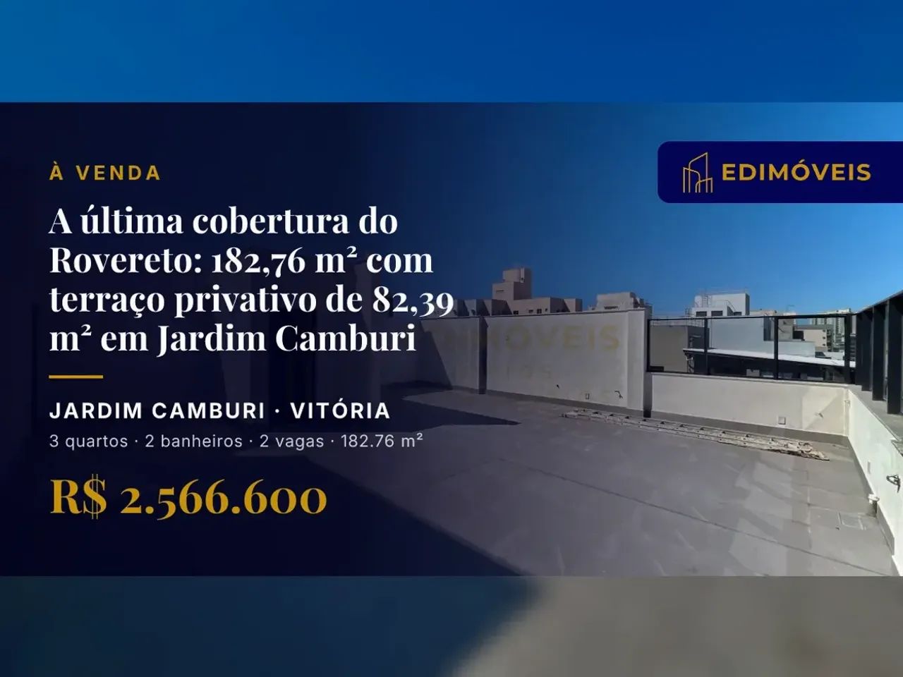 Jardim Camburi: Cobertura com 3 suítes e área externa para churrasco