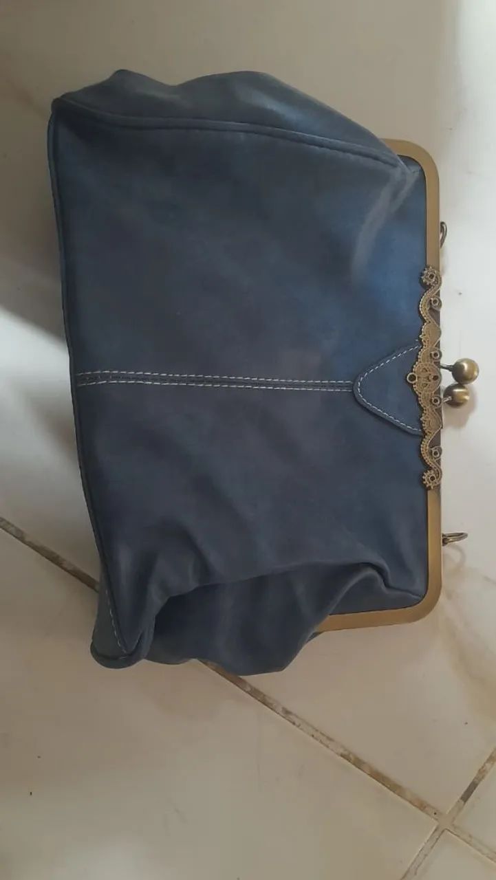 Bolsa vintage Kiss lock azul - Foto 2