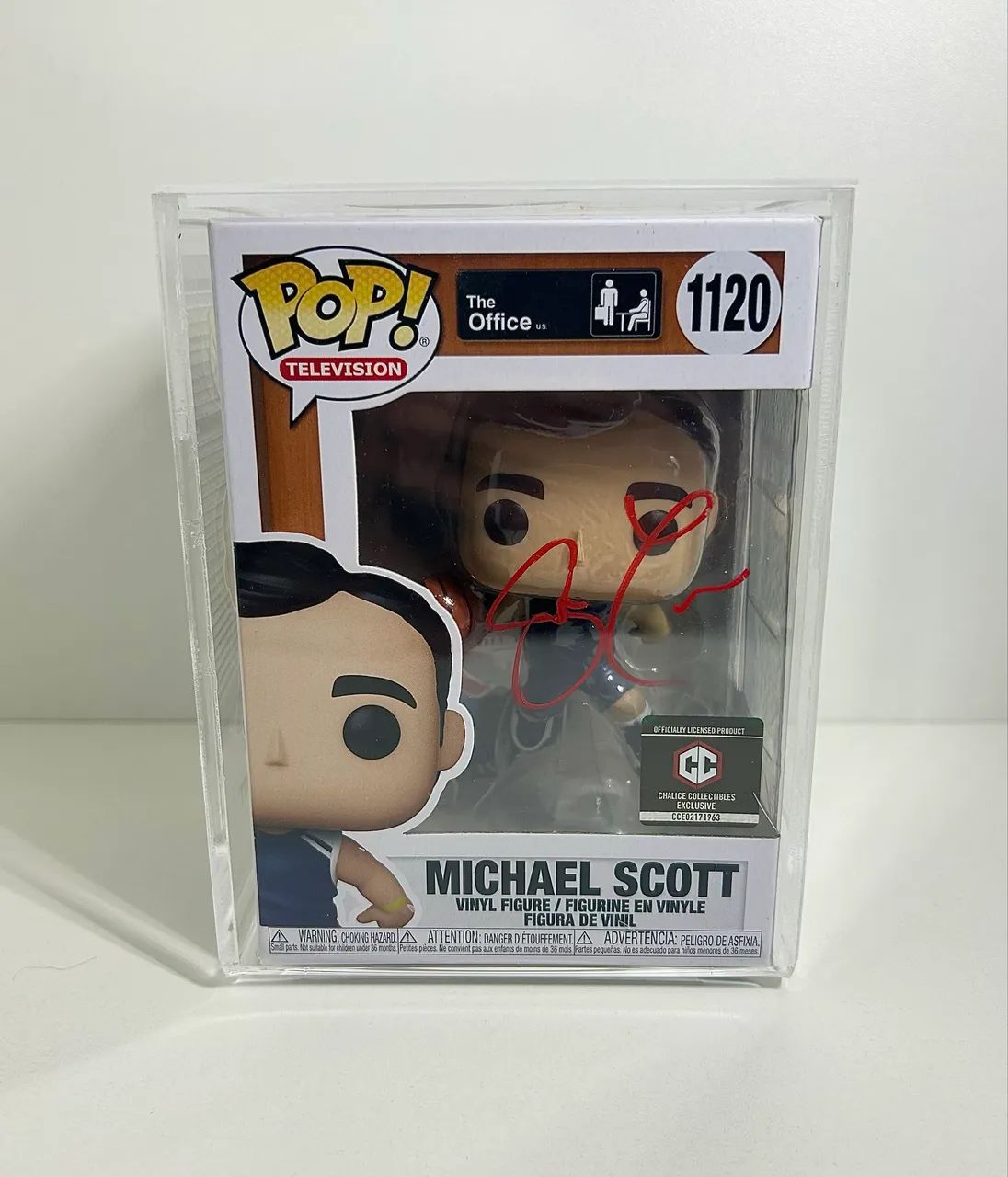 Funko Pop #1120 Michael Scott - Autografado por Steve Carell - Beckett - Com Hard Case