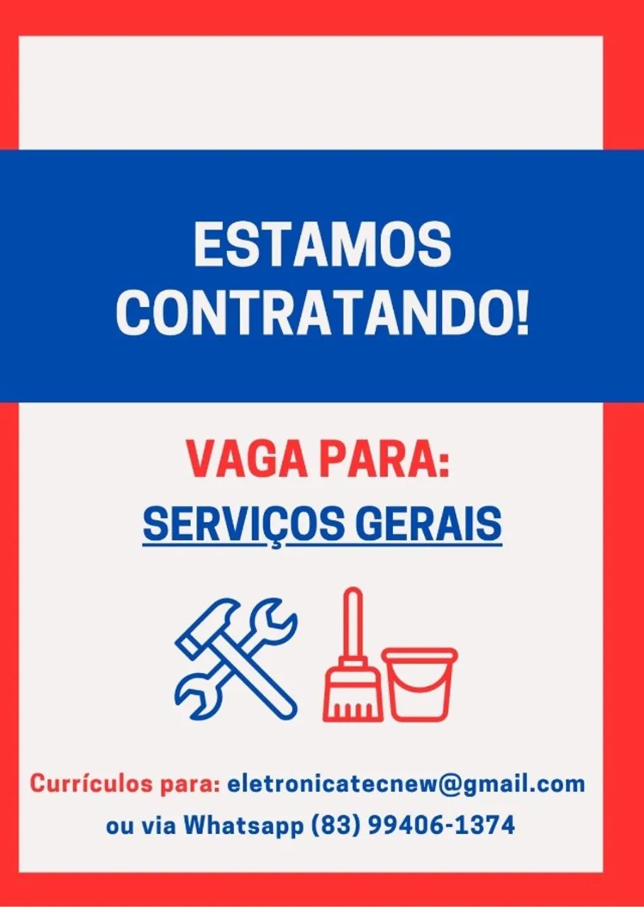 Vaga de Emprego - Serviços Gerais 