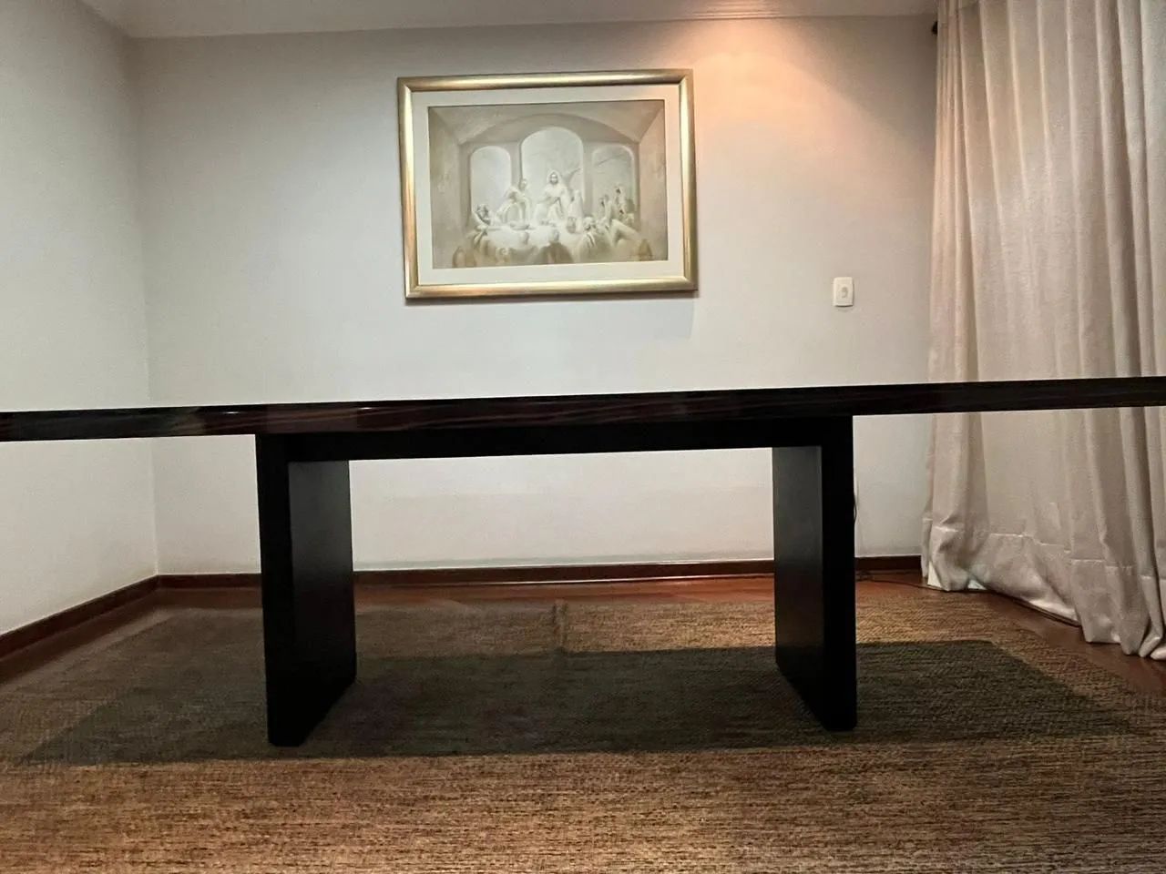 Mesa de Jantar Design Laca Preta 8 lugares