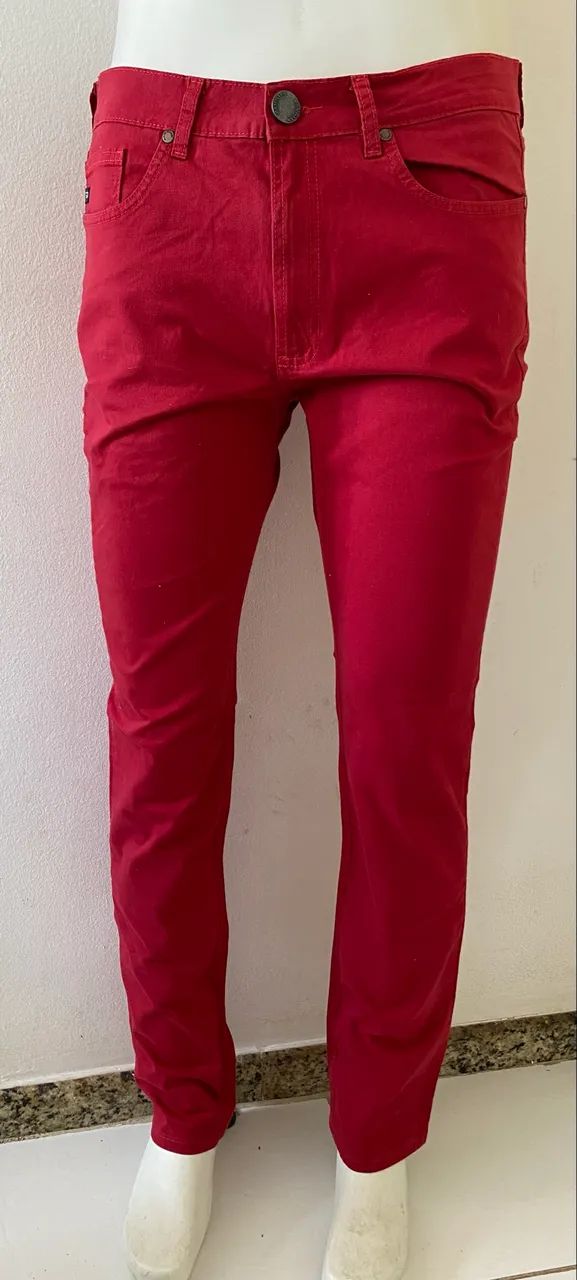 Calça sarja TAM 44/46 c/lycra masculina  DAMYLLER  super nova  - Foto 3