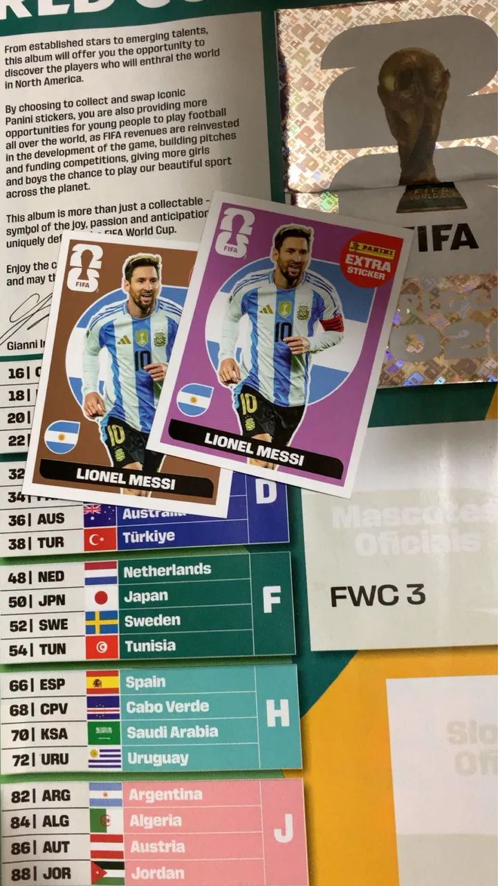 Figurinha Legend base e bronze do Messi 2026