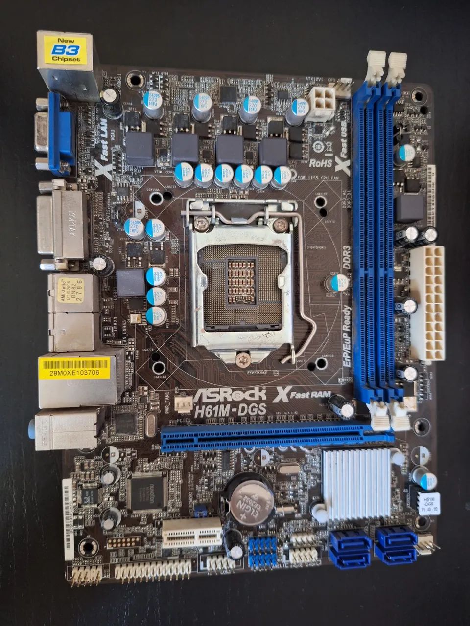 Placa Mãe ASRock H61M-DGS LGA 1155 DDR3 [PROMOÇÃO]