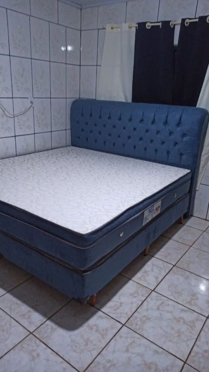 Cama box casal grátis entrega e travesseiro  - Foto 2