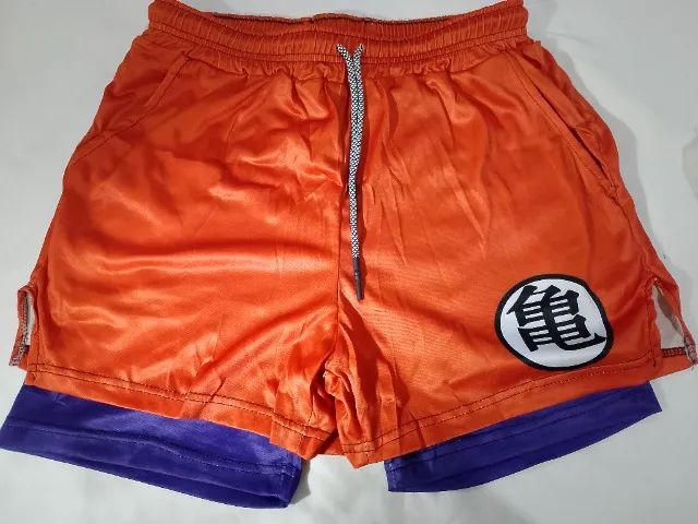 Shorts 2 em 1 duplos dry fit animes - Foto 4