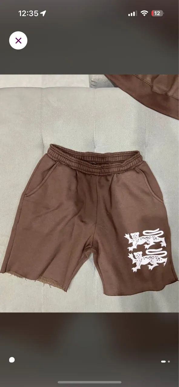 Shorts survival moletom marrom