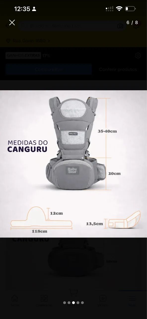 Bolsa Canguru Ergonômico Bebê - Foto 2