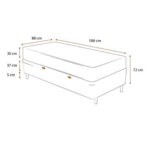 Cama Box Baú com Colchão de Espuma D33 Ortobom Airtech 100 Solteiro 88cm - Foto 4