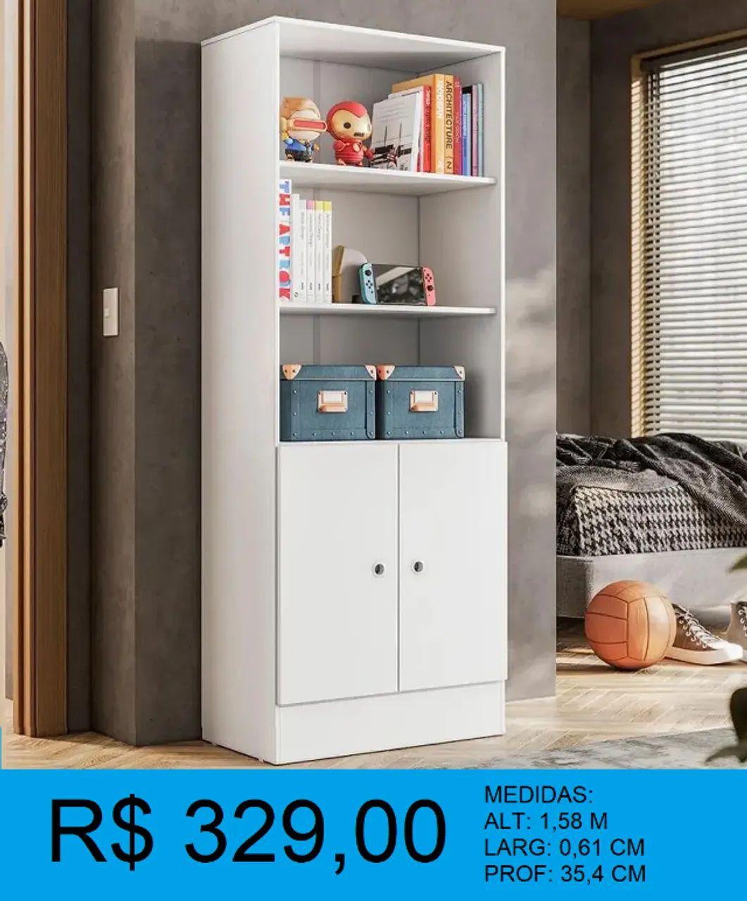 Armario multi uso branco de escritorio - a pronta entrega 
