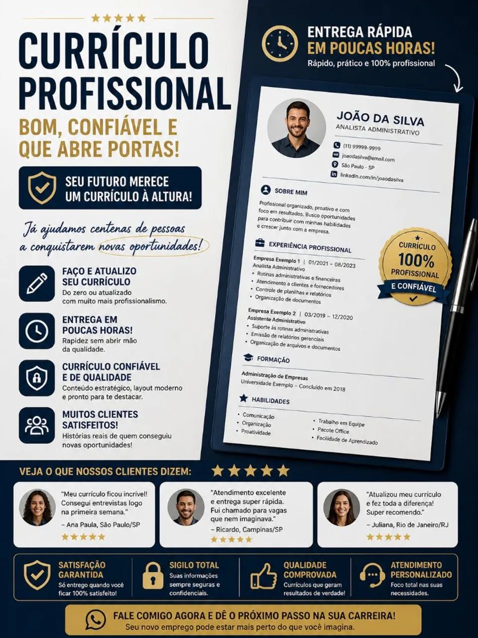Currículo Profissional Rápido e Confiável | Entrega em Poucas Horas - Foto 3