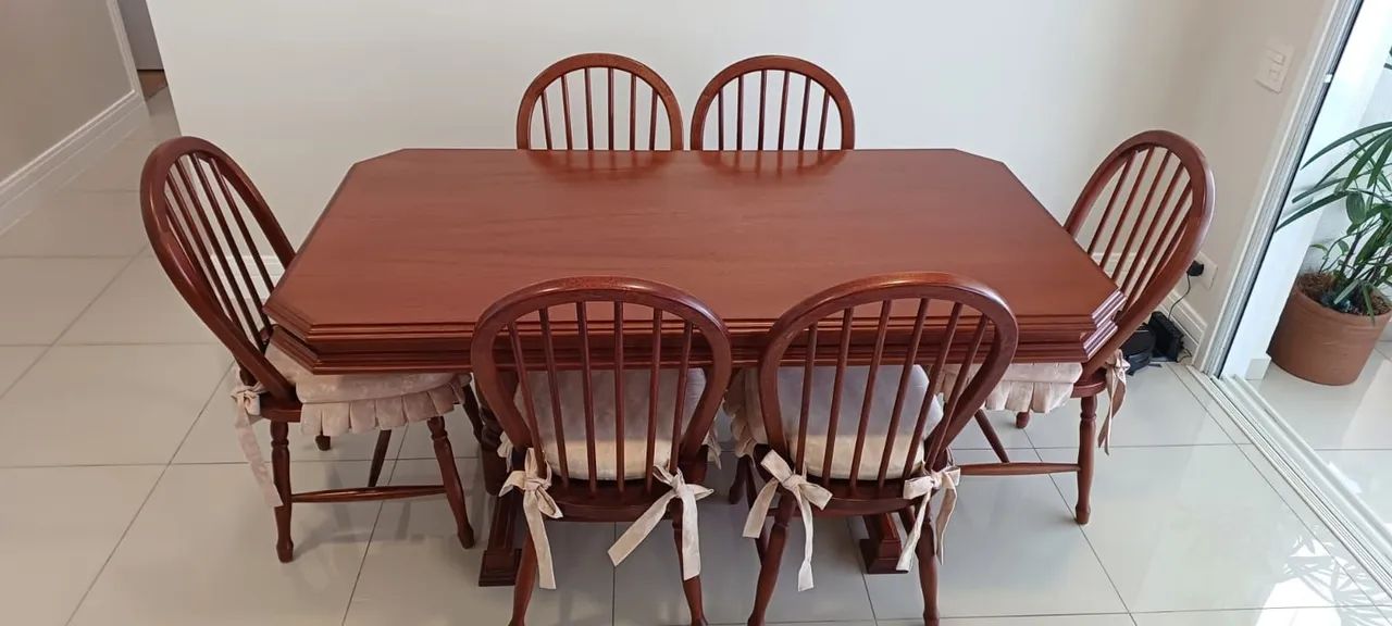 Mesa colonial rústica elegante móveis de Gramado com 6 cadeiras - Foto 4