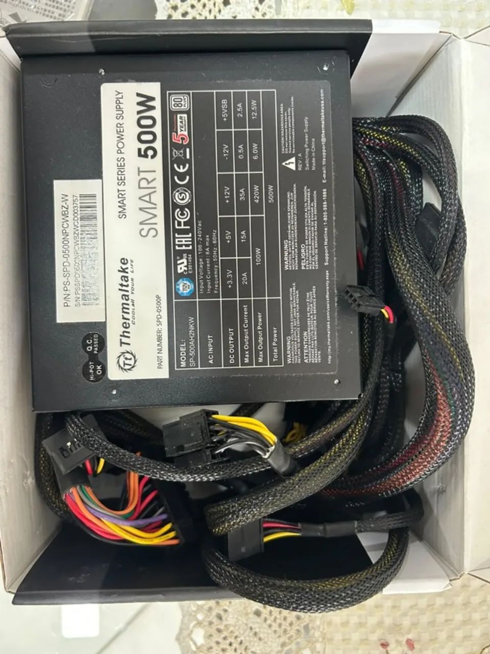 Fonte PC Thermaltake Smart Series 500W, 80 Plus White - Foto 5