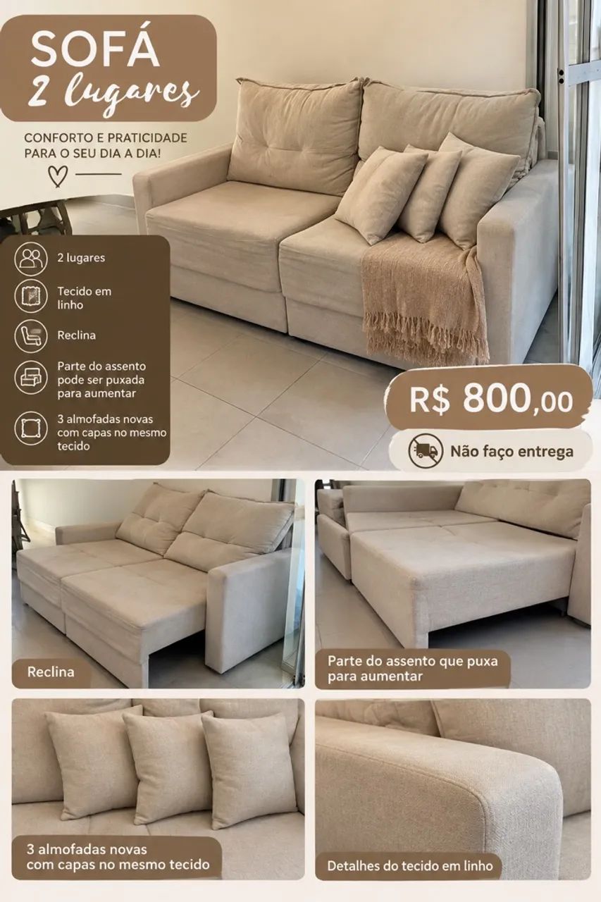 Sofá 2 lugares 