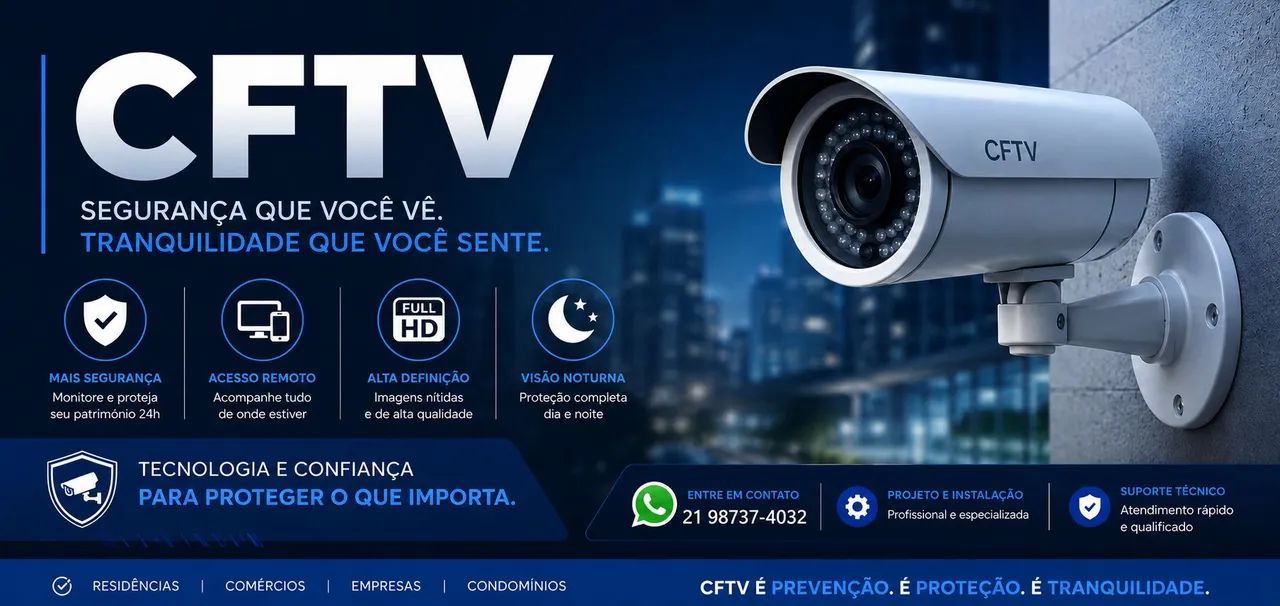 Instalação e manutenção de  cameras