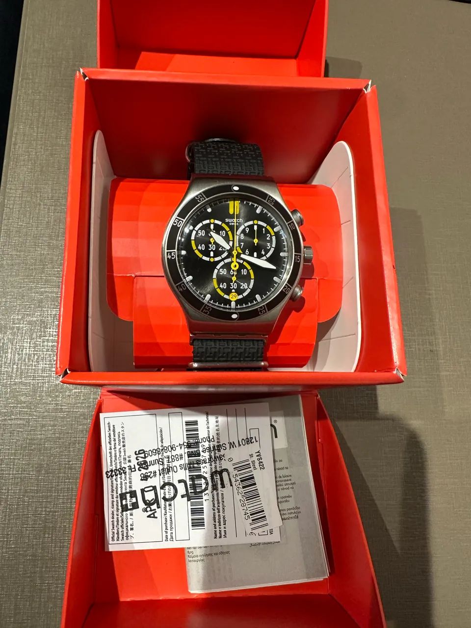 Relógio Swatch Irony quartz - 44mm orange teeth original e completo