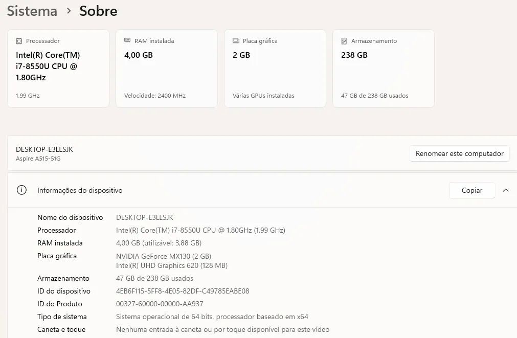 Notebook ACER A515  - Foto 5