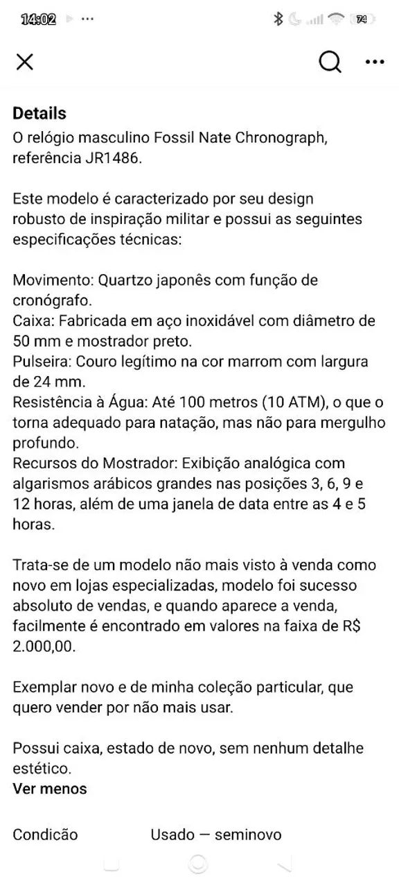 Fóssil, relógio de colecionador  - Foto 2