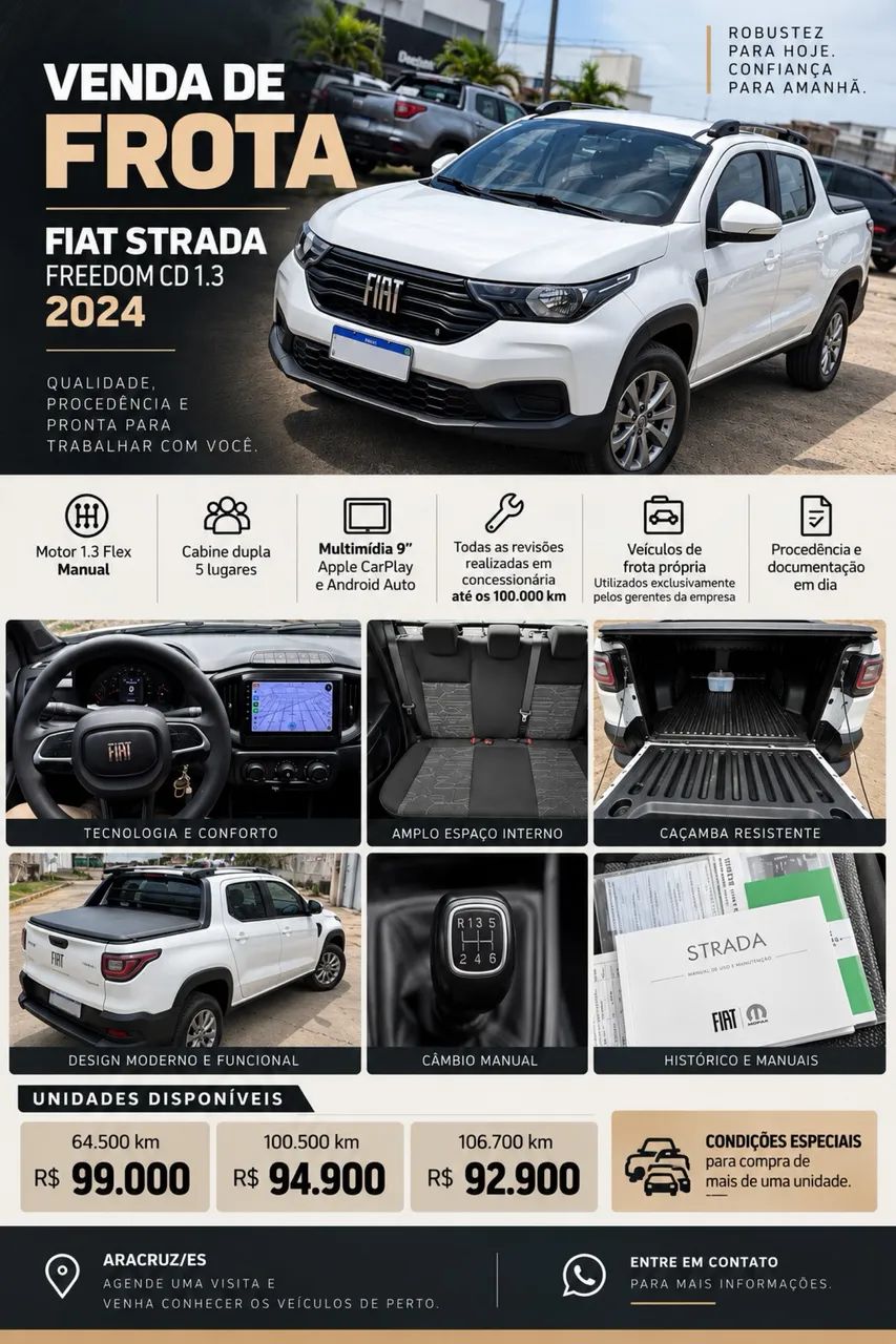 Fiat Strada Freedom 1.3 Flex 8V CD 2024