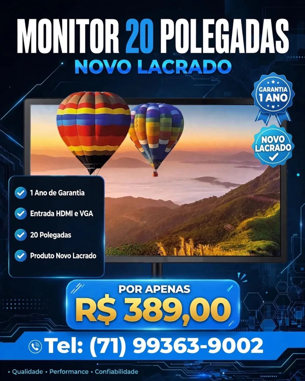 Monitor 20 polegadas Novo lacrado 