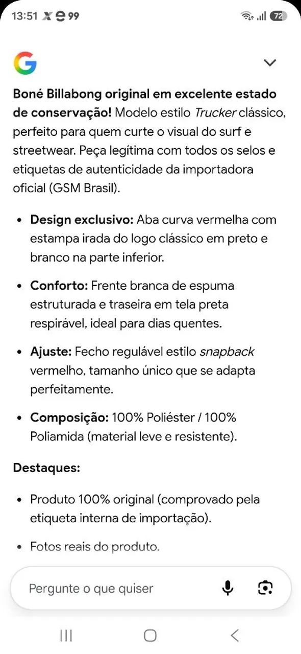 BONÉ BILLABONG ORIGINAL EM EXCELENTE ESTADO DE CONSERVAÇÃO  - Foto 5
