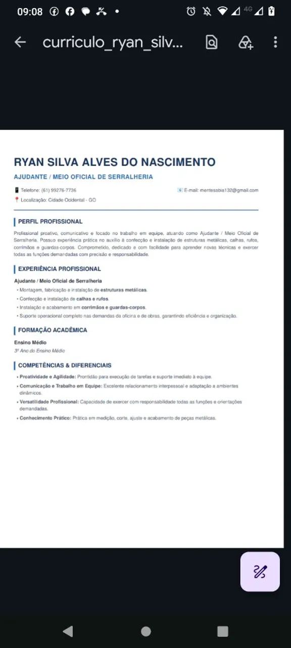 Meio oficial de Serralheiro 1