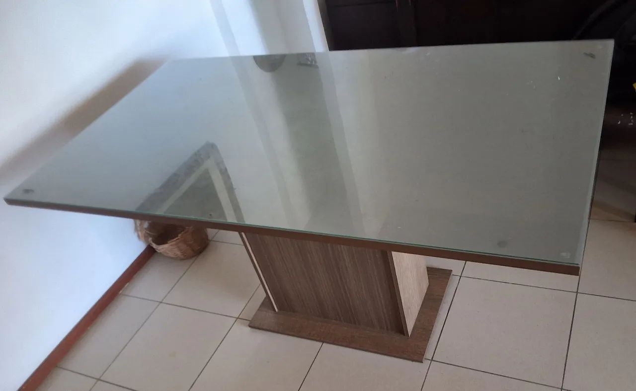 Mesa vidro temperado e mdf montada - Foto 2