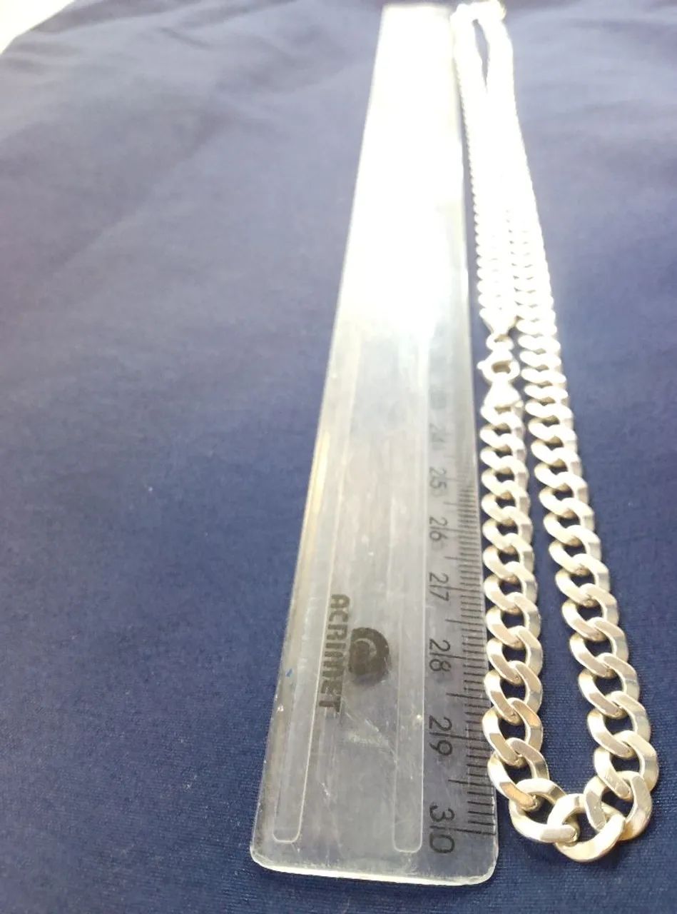 Corrente de prata 925-60cm prata legitima - Foto 5
