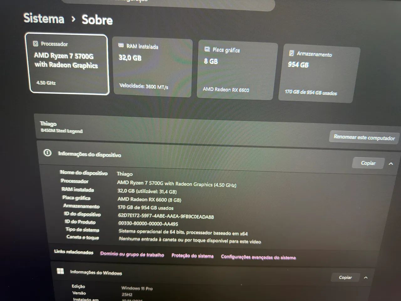 PC Ryzen 7 + RX 6600 muito bem montado  - Foto 2