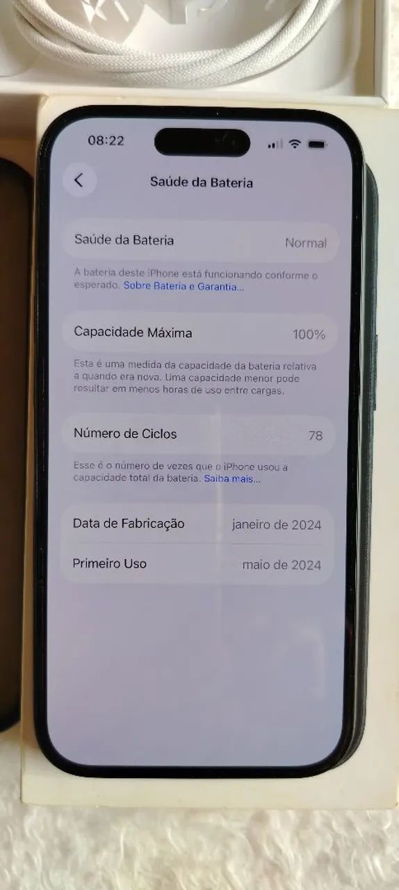 Iphone 15 preto bateria original 100% - Foto 2