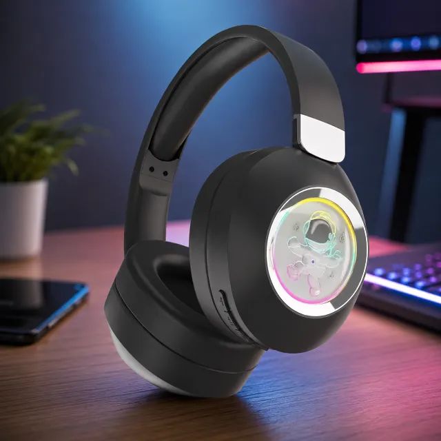 Fone de Ouvido Headset Bluetooth com Luz Ambiente e Microfone H'maston SN-25  - Foto 3