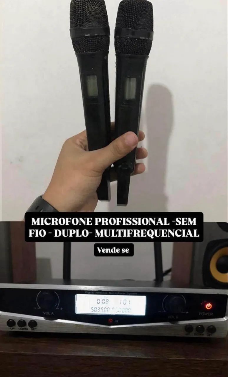 Microfone sem fio duplo profissional  - Foto 3