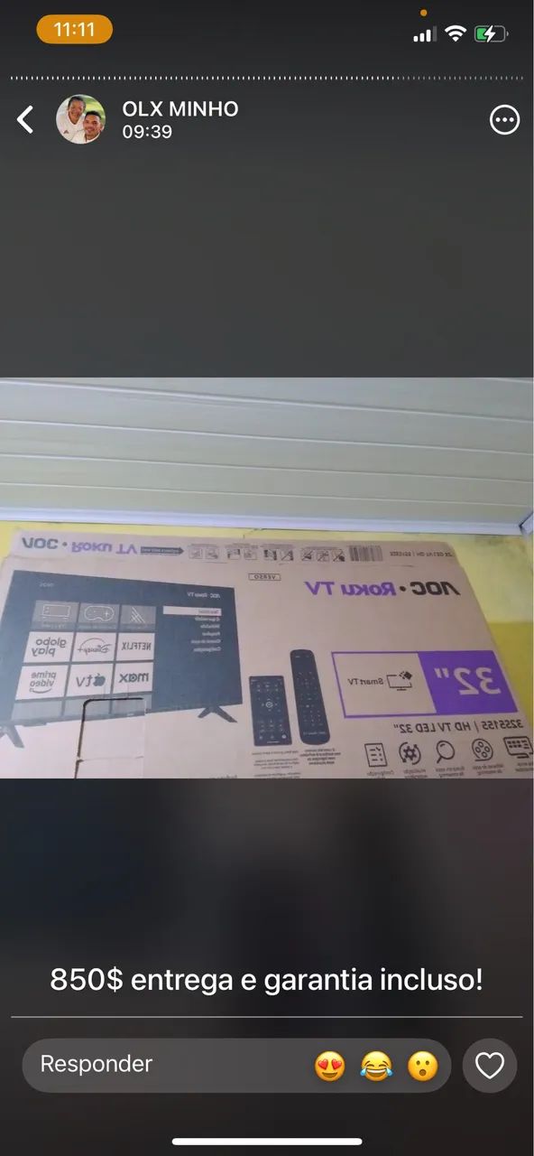 Smart tv de 32P (aceito cartão)