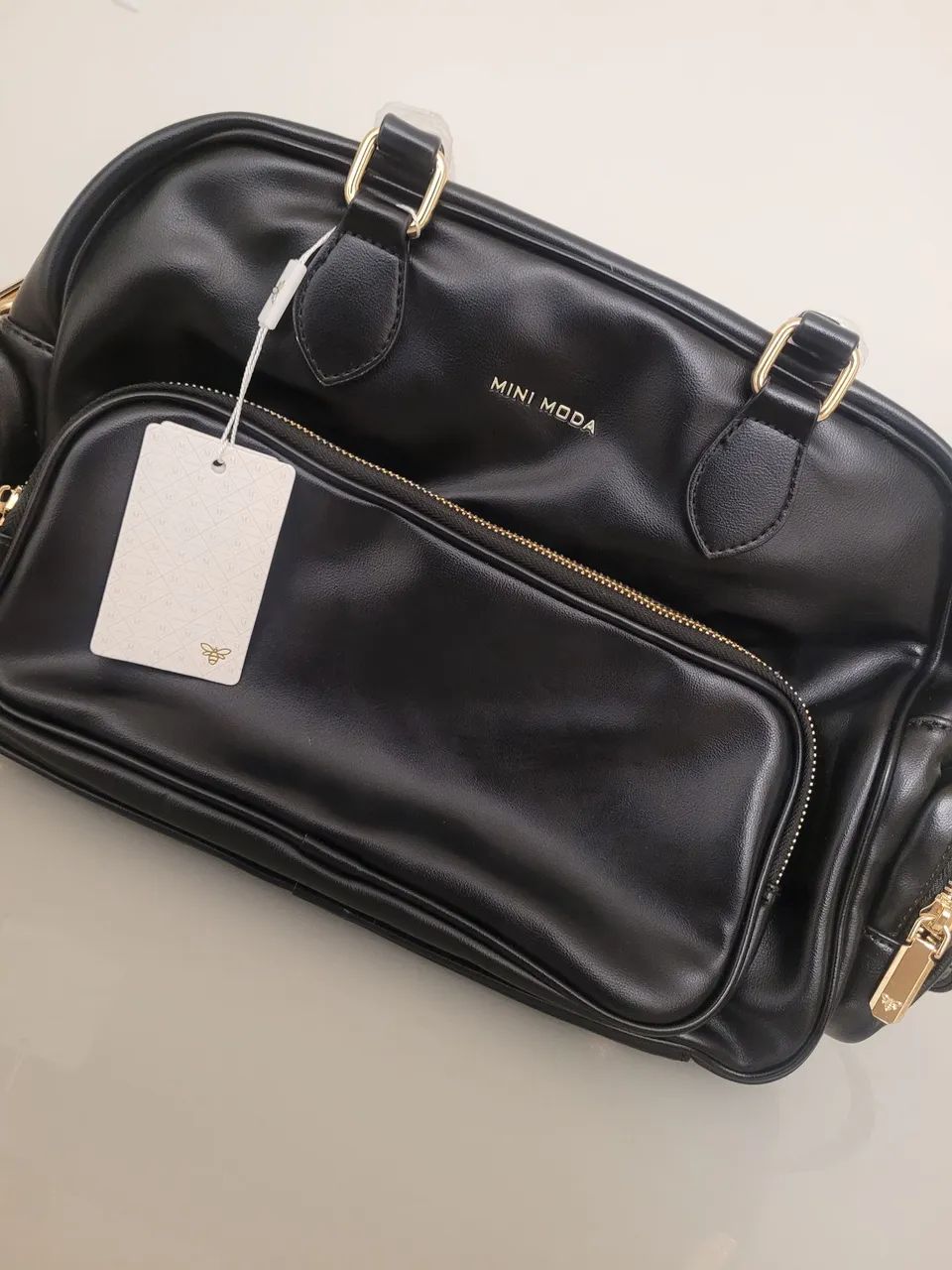 Bolsa de couro preta 
