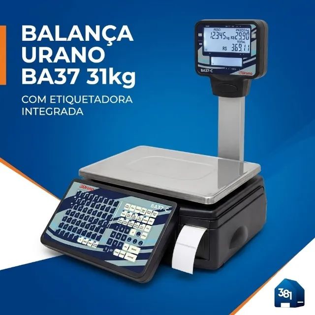 Balança Urano BA37 31kg com Impressora de Etiquetas - Nova