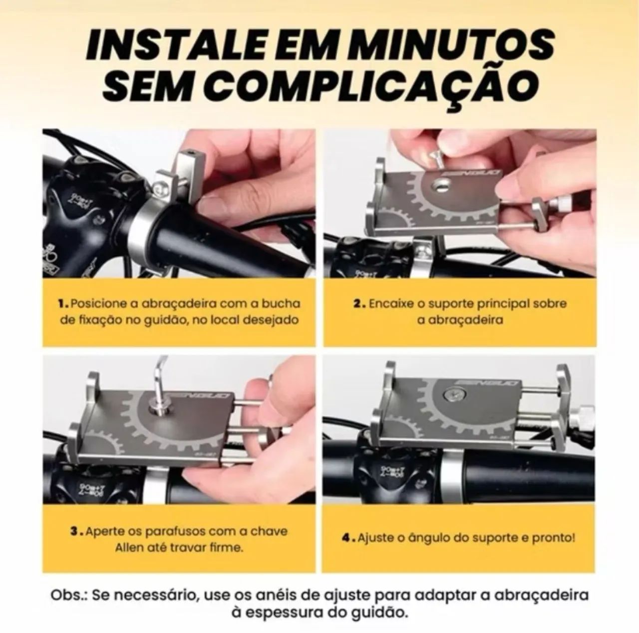 SUPORTE CELULAR ou GPS BIKE ou MOTO - Foto 5