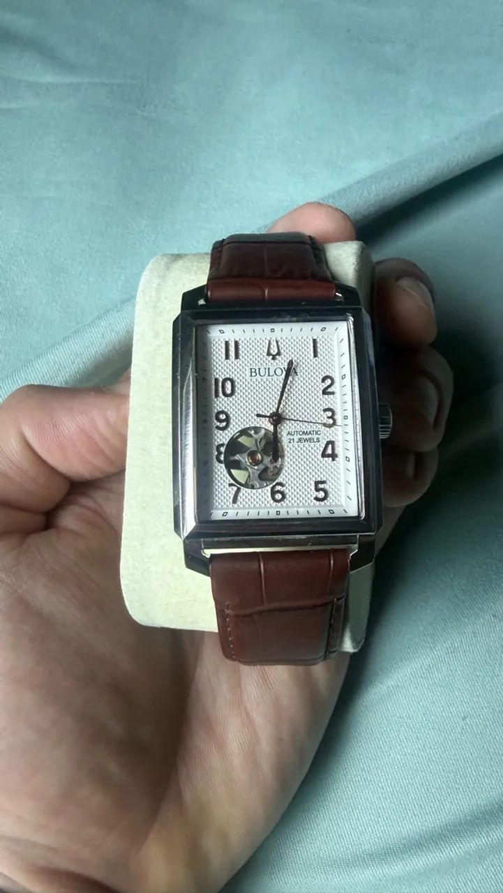 Relógio Bulova Masculino Automático Sutton Couro Marrom 96A268 - Foto 5