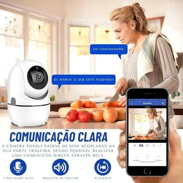 Câmera Babá Eletrônica Wi-Fi Full HD 1080p com Visão Noturna - Foto 5