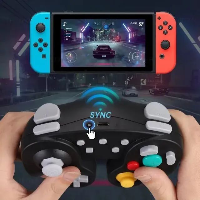 Controle GameCube Bluetooth para Switch PC Android Steam com Turbo e Giroscópio - Foto 3