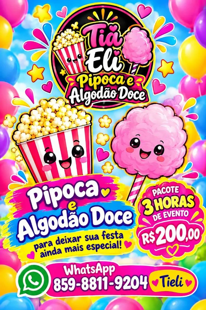 Pipoca e algodão doce 
