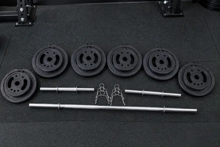 Kit musculação barras e anilhas