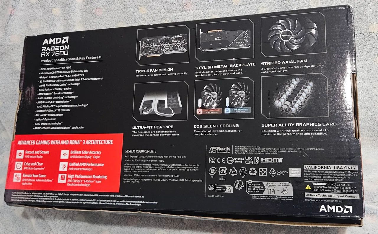Placa De Video Asrock Amd Radeon Rx 7600 - Foto 2