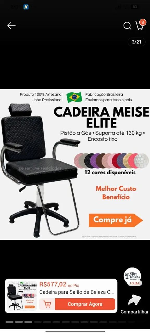 Cadeira de cabeleireiro elite nova - Foto 2