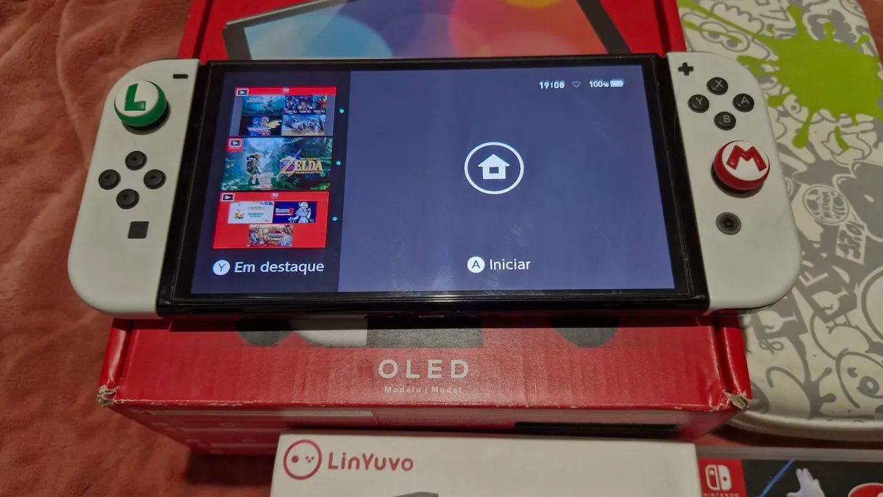 Nintendo switch Oled com jogos na caixa - Foto 3