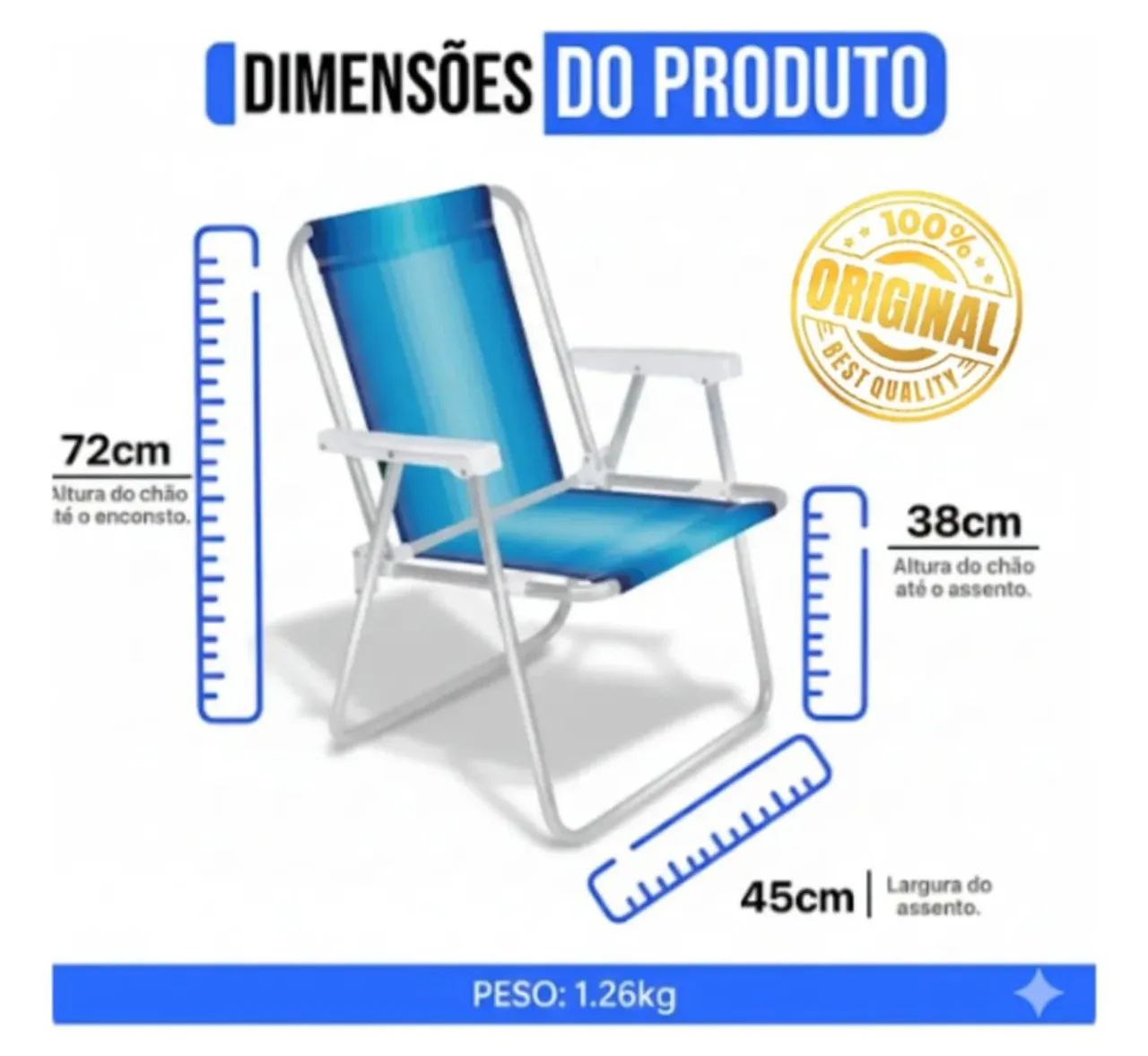 Cadeiras de Praia original Mor Alumínio 